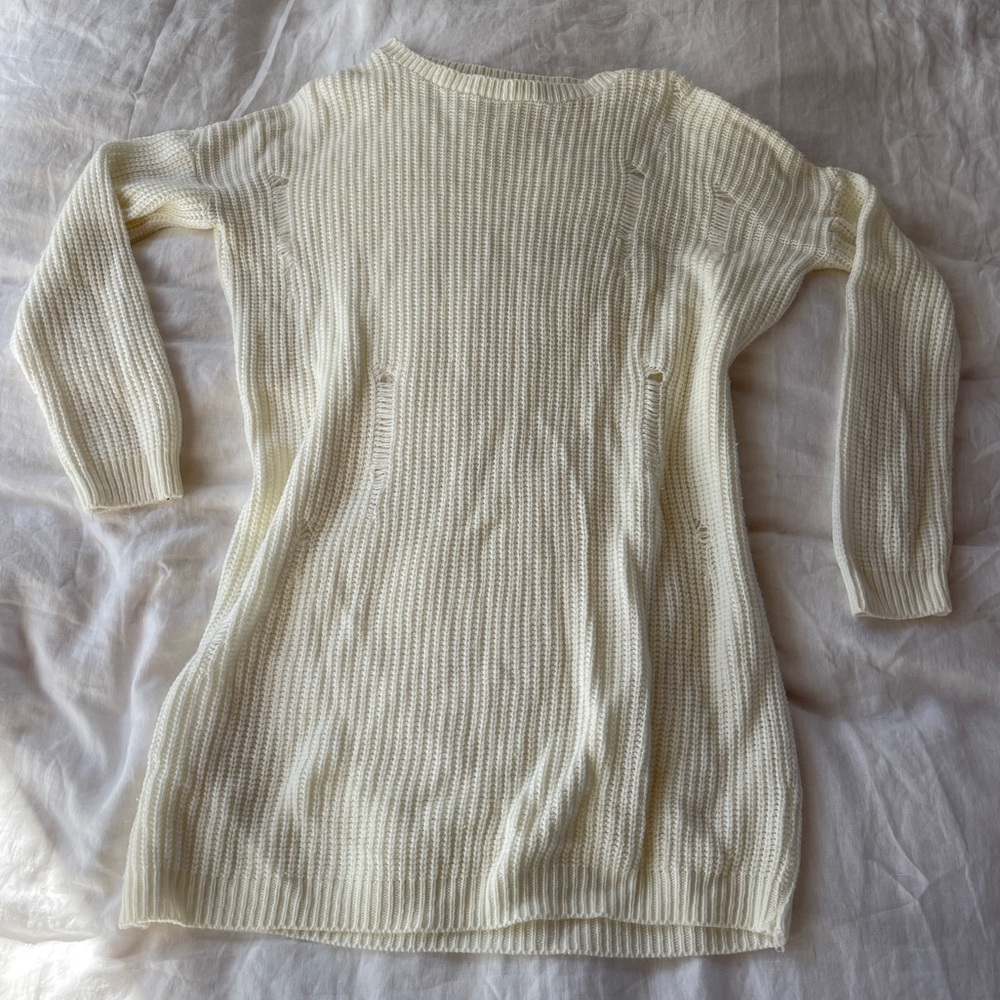Nordstrom cotton emporium sweater ivory dress size small